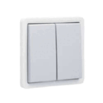 Bouton-poussoir double NO Hydro gris Niko 700-35000