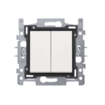Bouton-poussoir double NO/NF Original blanc Niko 101-65000
