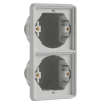 Boîte d'encastrement double verticale IP55 Hydro gris Niko 700-74000