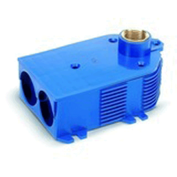 Boîtier bleu double à encastrer  1/2''Fx2x3/4''F