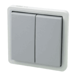 Interrupteur double unipolaire Hydro gris Niko 700-31500