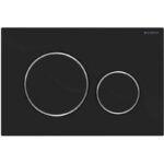 Plaque de commande Geberit sigma20 2 touches noir-mat