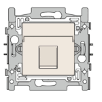 Prise informatique simple RJ45 Original crème Niko 100-65151