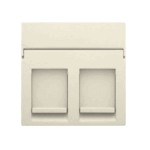 Set de finition avec porte-étiquette prise informatique double Original crème Niko 100-65200
